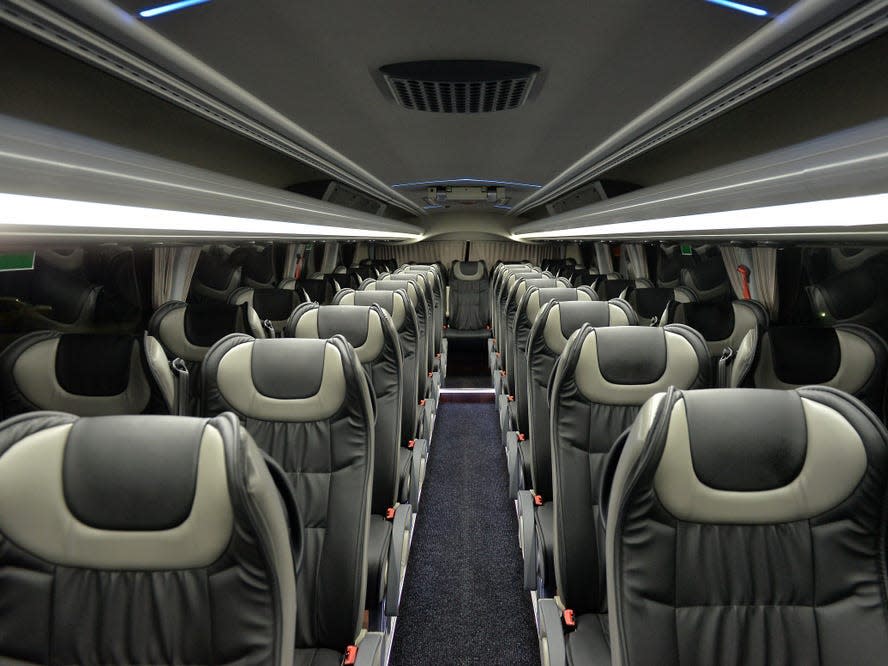 interior of a luxurious shuttle bus