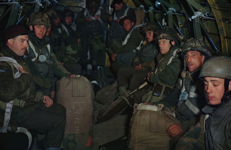 British paratroopers prepare to jump