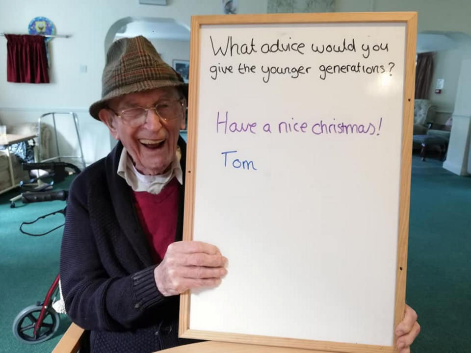 Tom simply told young people to 'have a nice Christmas'. (SWNS)