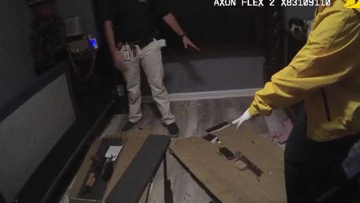 <div>Osorio also kept a shotgun and AK-47 under his bed, both unloaded. Investigators did not recommend charges partly because they feared they couldn't prove Osorio knew the AR-15 was loaded. This video shows he did know. (Gwinnett Police)</div>
