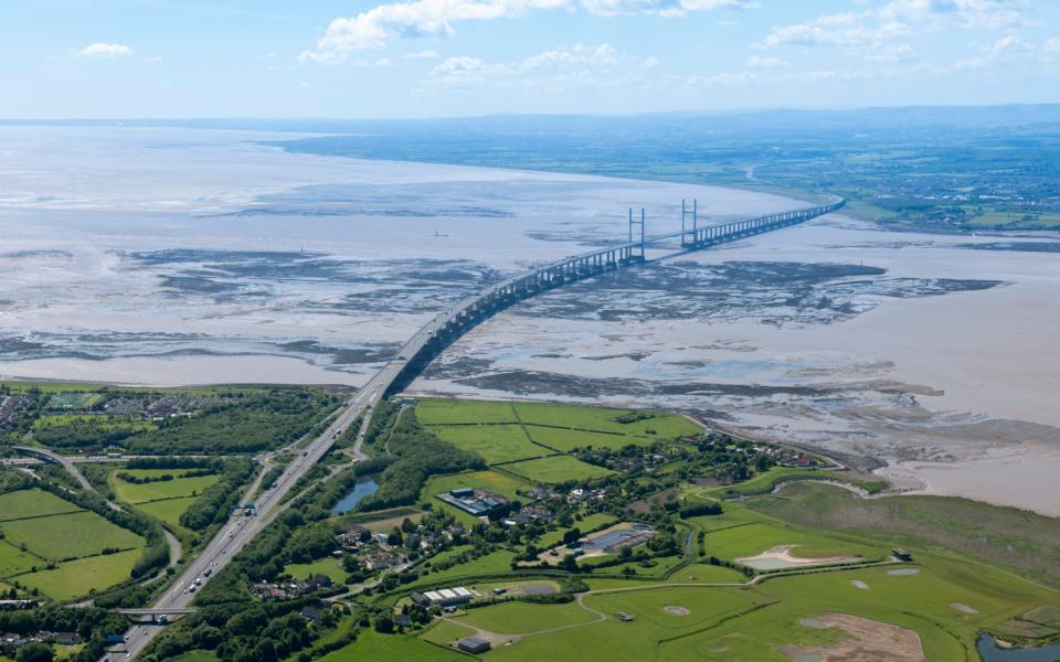 The M4's Second Severn Crossing, built over the River Severn between England and Wales