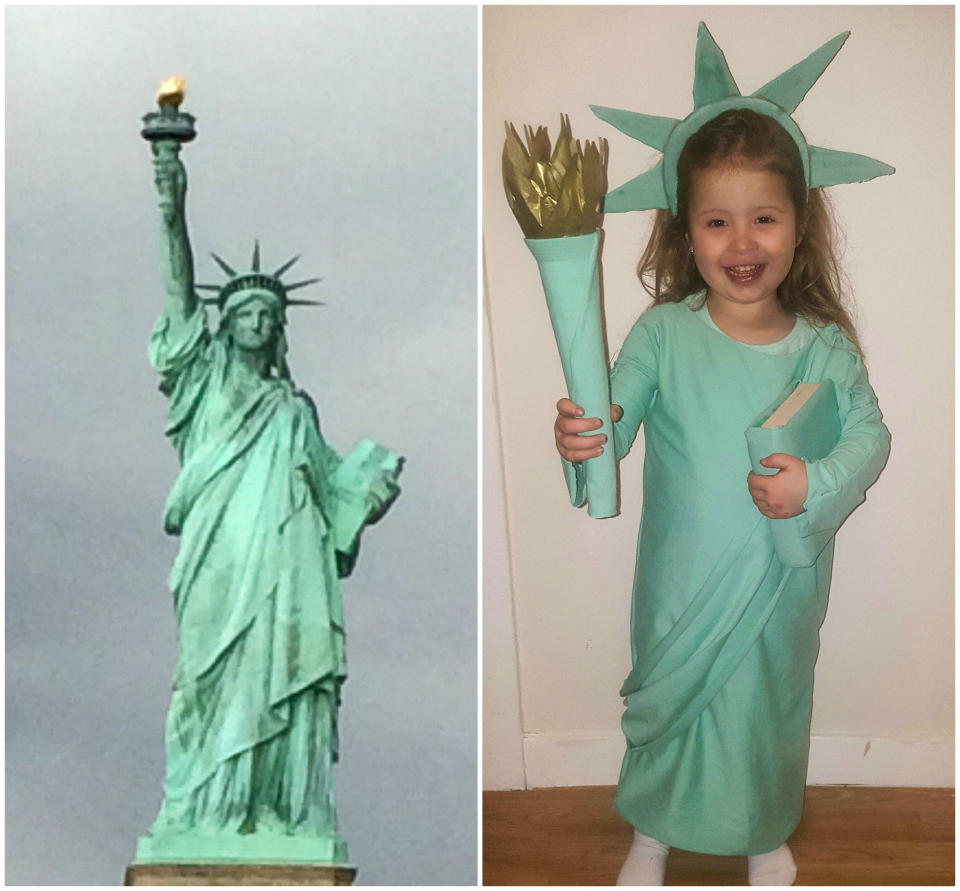 The Statue of Liberty also went down well with other parents [Photo: SWNS]