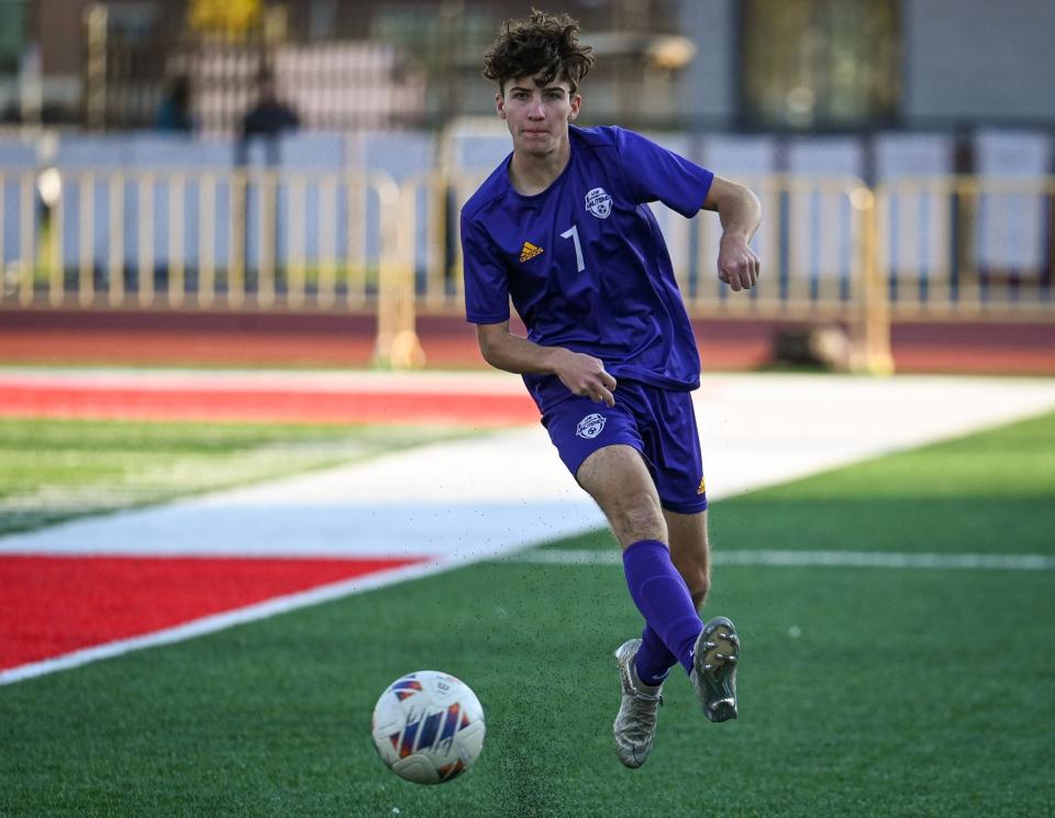 Lexinton's Jack Hiebel scored the game's only goal in a 1-0 win over Ontario on Monday night in the Division II district championship match.