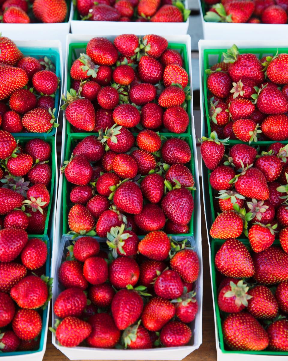 Fresh strawberries at the farmers' market.