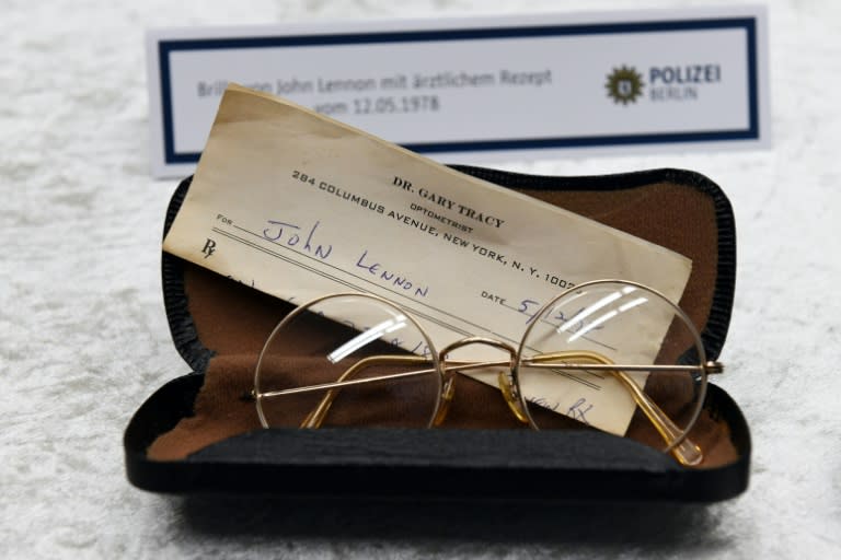 Stolen belongings of the late Beatle John Lennon seized in Berlin include two pairs of his trademark round spectacles