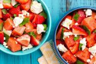 <p>Step aside, all other fruit salads.</p><p>Get the <a href="http://www.delish.com/uk/cooking/recipes/a33008255/watermelon-strawberry-caprese-salad-recipe/" rel="nofollow noopener" target="_blank" data-ylk="slk:Watermelon Strawberry Caprese Salad;elm:context_link;itc:0;sec:content-canvas" class="link ">Watermelon Strawberry Caprese Salad</a> recipe.</p>