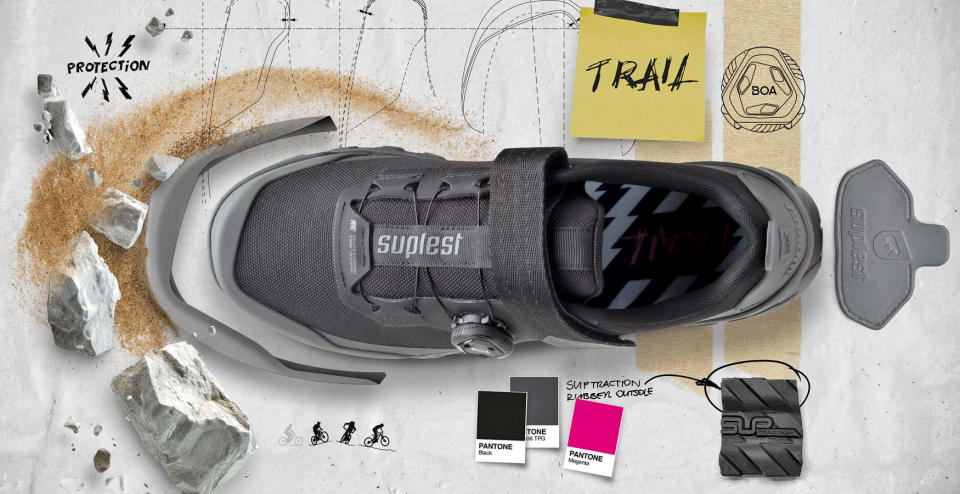 Suplest Trail Performance Boa-dial mountain bike shoes, tech details