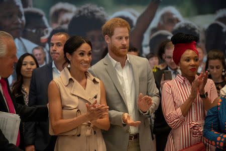 Britain's Prince Harry and Meghan, the Duchess of Sussex, visit the Nelson Mandela Centenary Exhibition at Southbank Centre's Queen Elizabeth Hall in London, Britain, July 17, 2018. Arthur Edwards/Pool via REUTERS