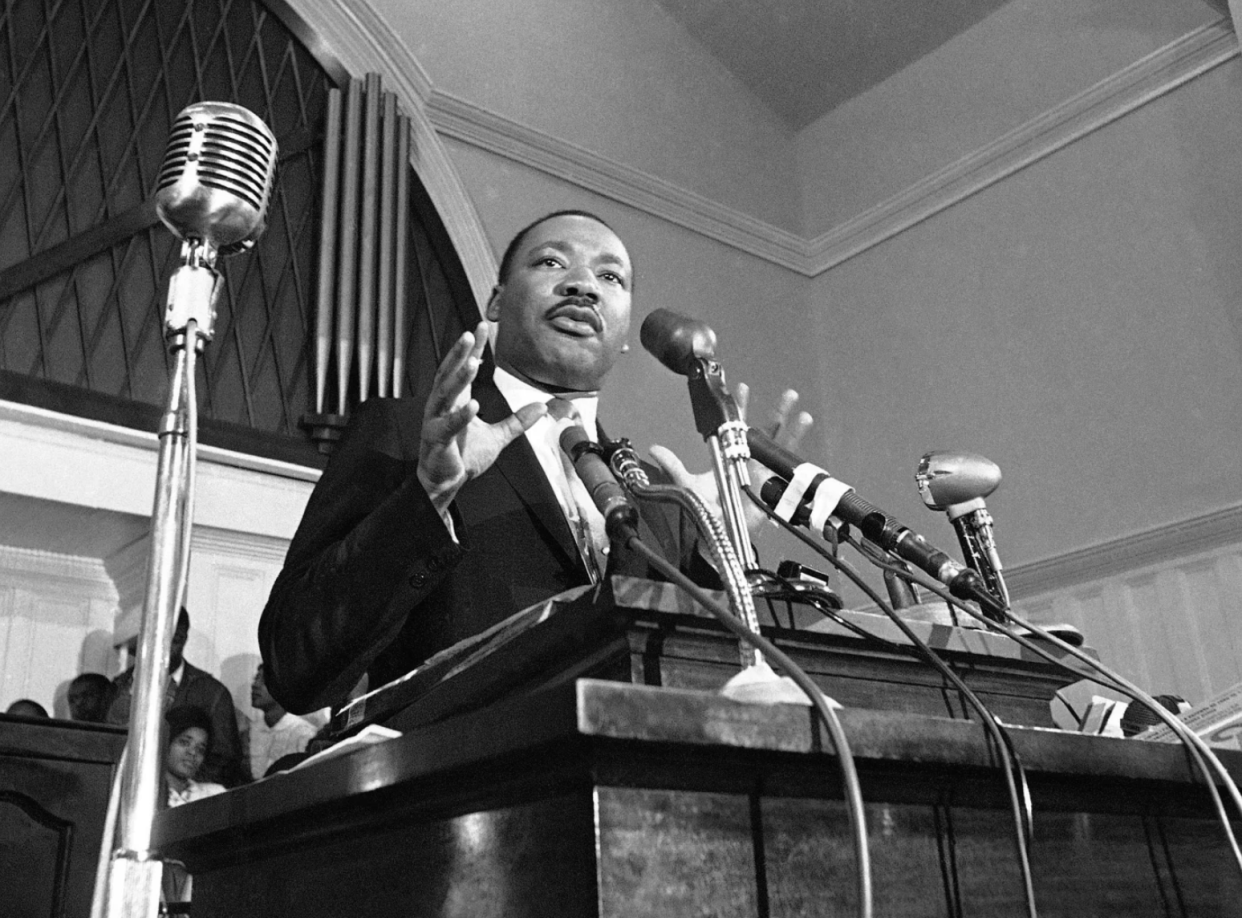 Martin Luther King Jr. speaks in Atlanta, GA in 1960.