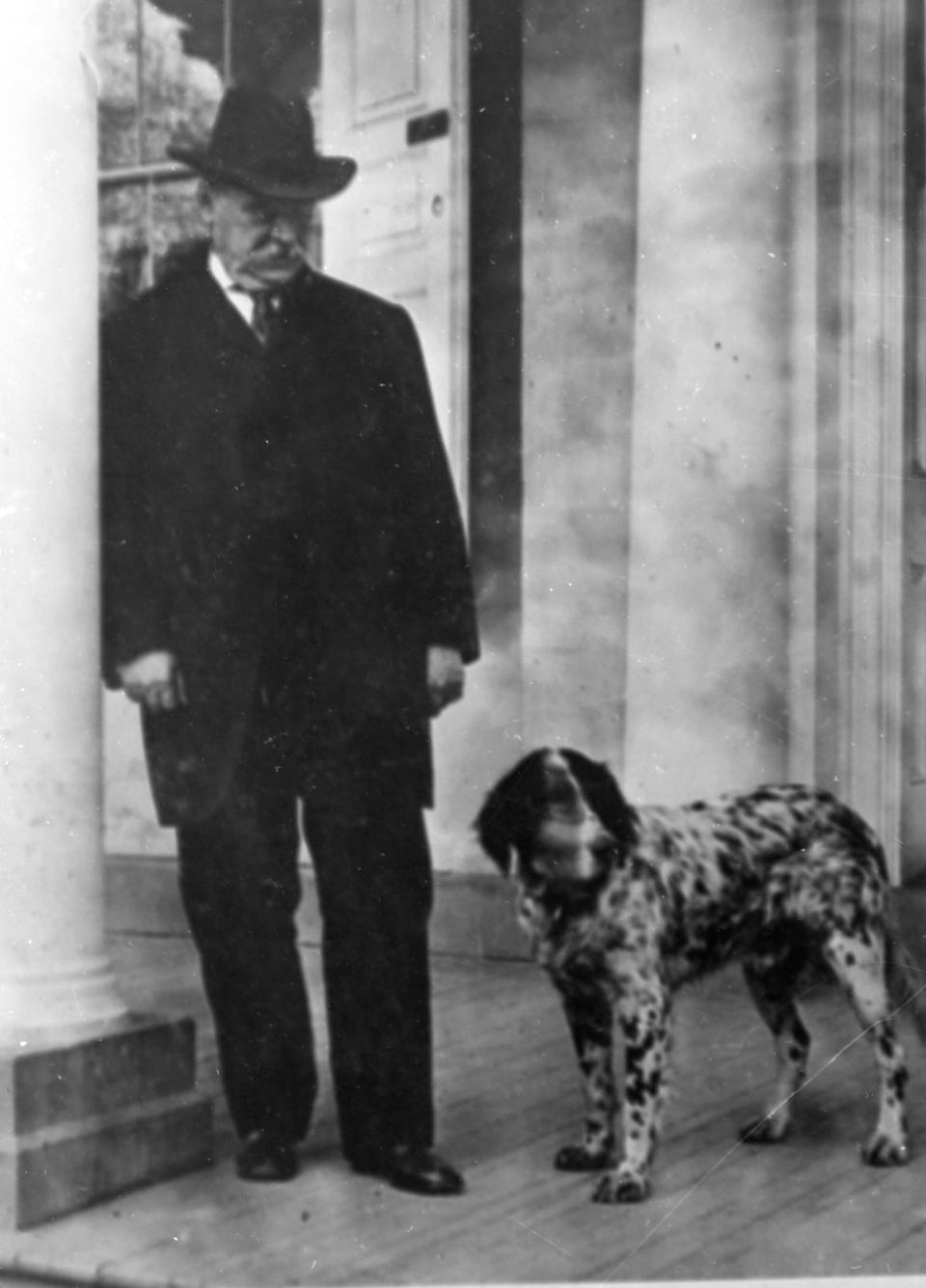 Grover Cleveland with his dog Gallagher.