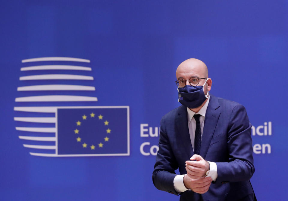 Image: European Council President Charles Michel reacts  at the start of the second face-to-face European Union summit since the coronavirus disease (COVID-19) outbreak, in Brussels, Belgium (Olivier Hoslet / Reuters)