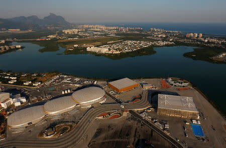 An aerial view of the 2016 Rio Olympics Park in Rio de Janeiro, Brazil, April 25, 2016. REUTERS/Ricardo Moraes