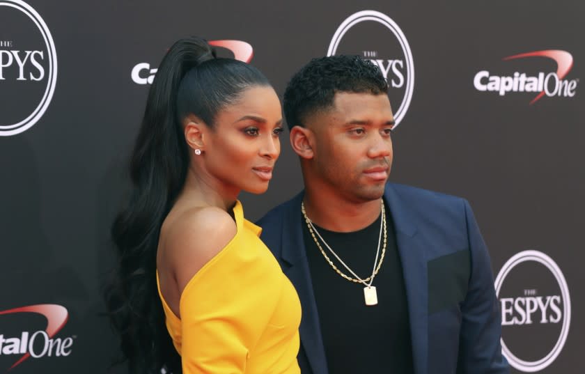 Ciara, left, and Russell Wilson at the ESPY Awards