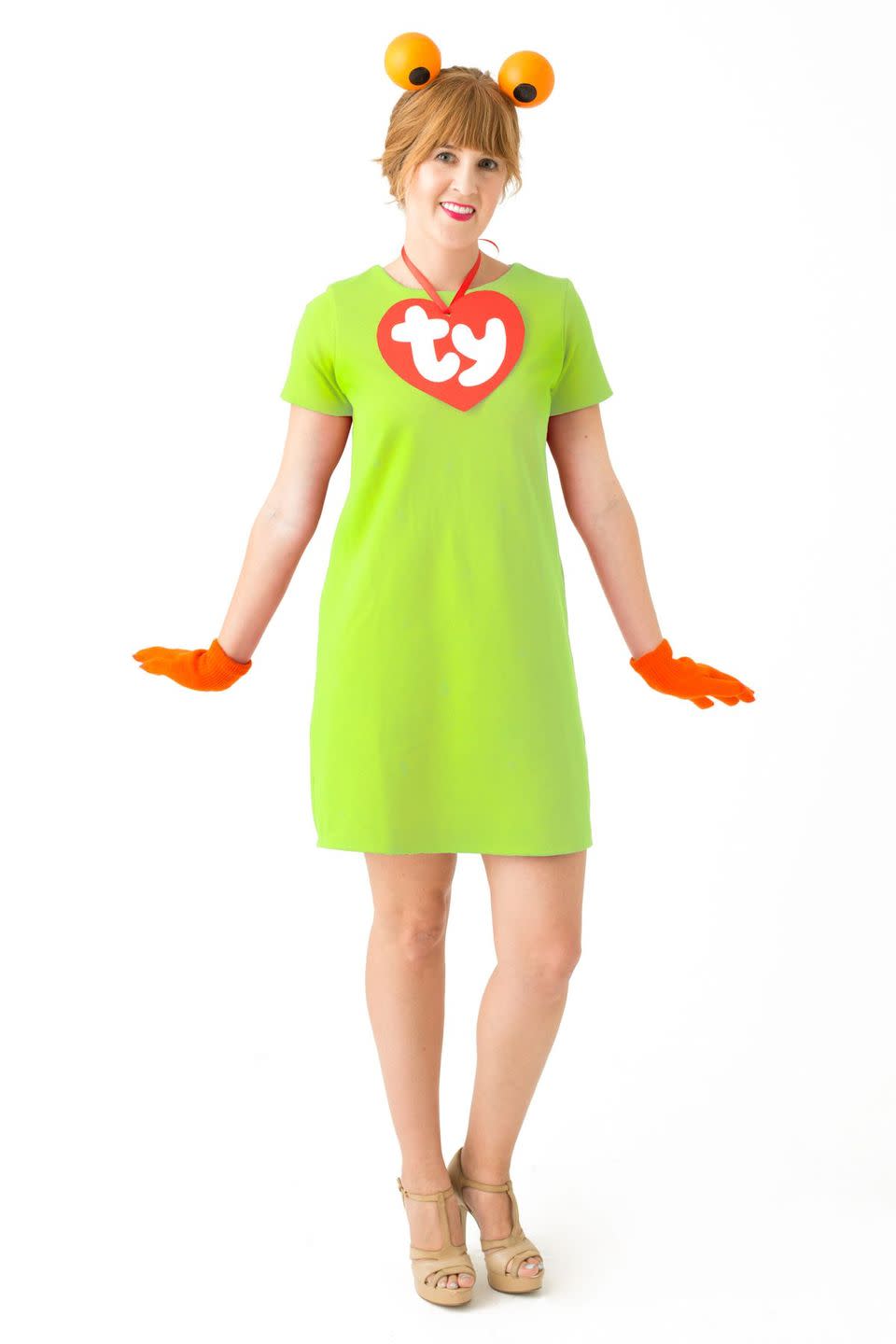 <p>Customize this costume by simply adding the "TY" tag to any outfit resembling your favorite beanie baby toy. </p><p>Get the <strong><a href="https://studiodiy.com/diy-90s-toys-costumes//" rel="nofollow noopener" target="_blank" data-ylk="slk:Beanie Baby Costume tutorial" class="link ">Beanie Baby Costume tutorial</a></strong> at Studio DIY. </p>