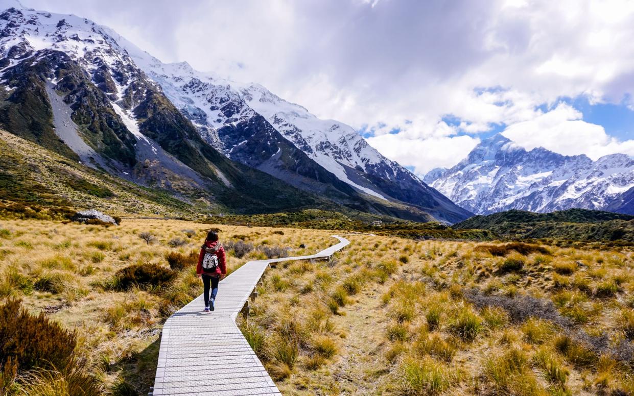 Hooker Valley Trail in New Zealand.