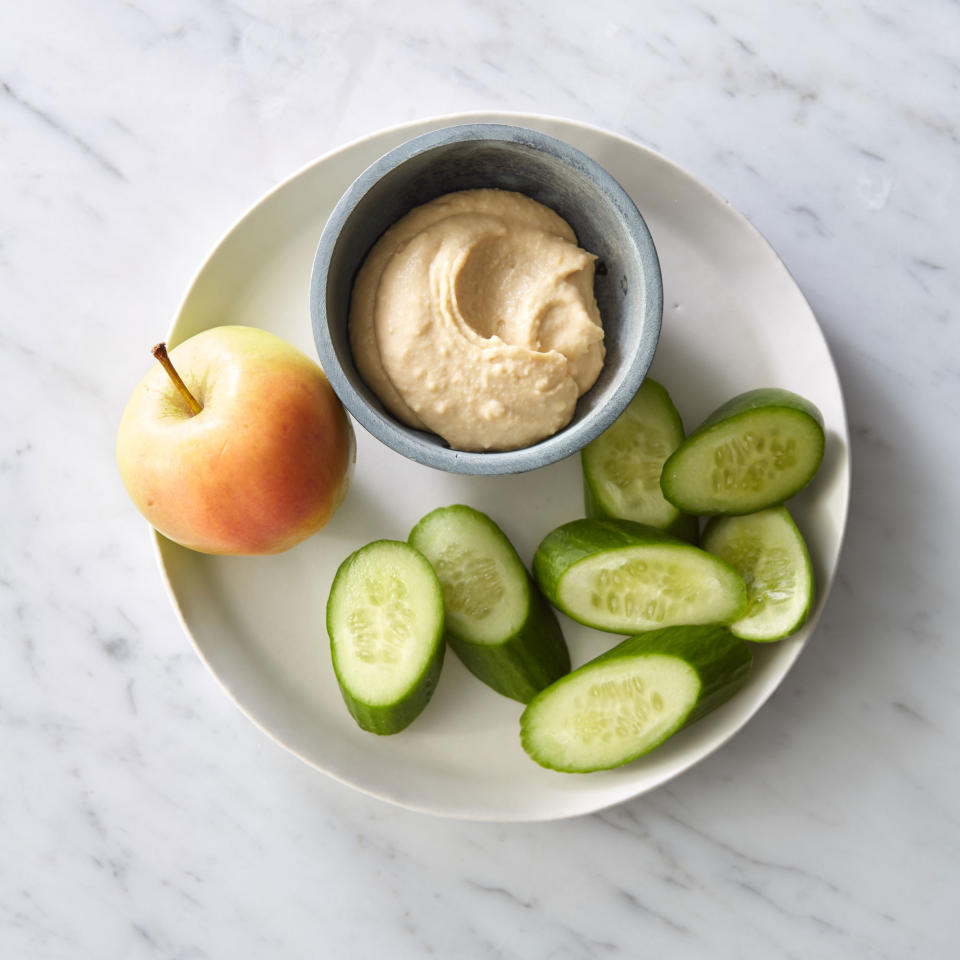 Snack: Hummus with Cucumber and Apple