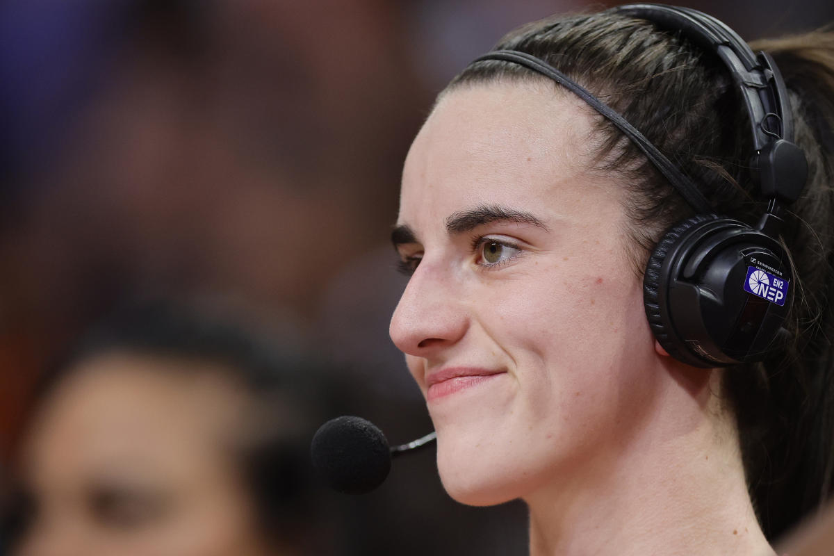 Watch Caitlin Clark try her hand at baseball broadcasting