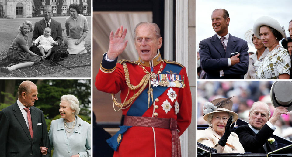 <p>El príncipe Felipe de Edimburgo junto a la reina a lo largo de su reinado. (Getty)</p> 