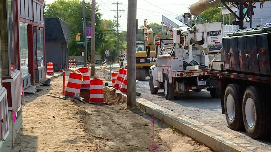 Construction along Cesar E. Chavez Avenue in Grand Rapids. (September 16, 2024)