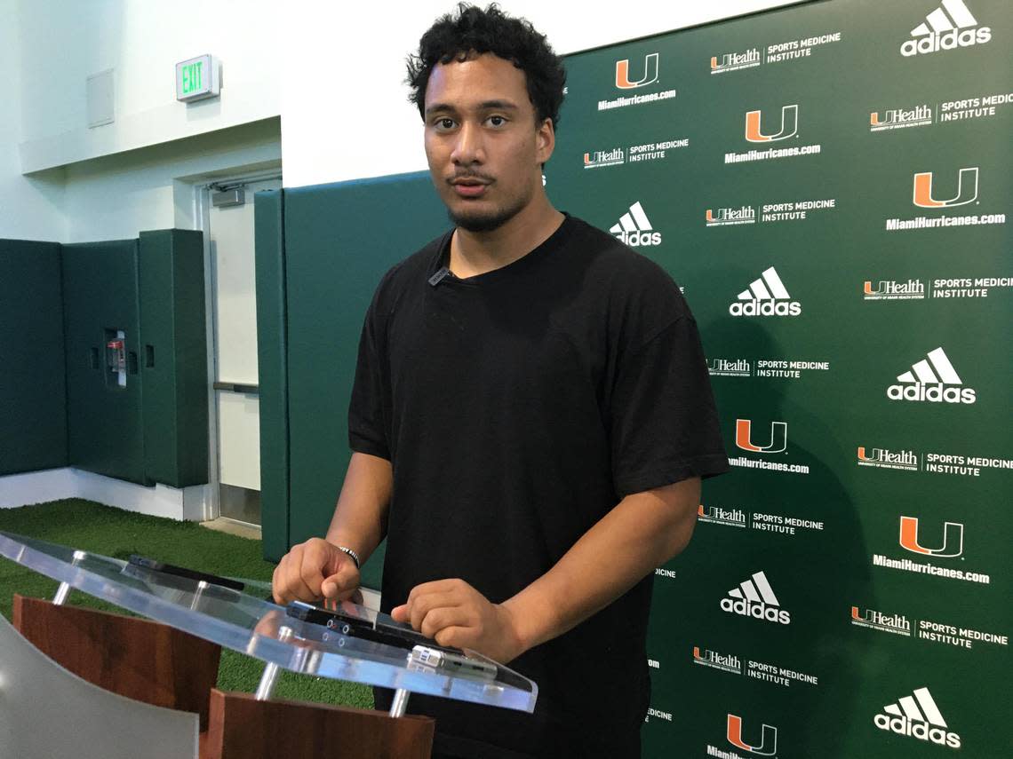 Former Washington State linebacker transfer Francisco Mauigoa came to Miami in January, 2023. His younger brother Francis Mauigoa is a heralded UM early enrollee freshman offensive tackle. Susan Miller Degnan