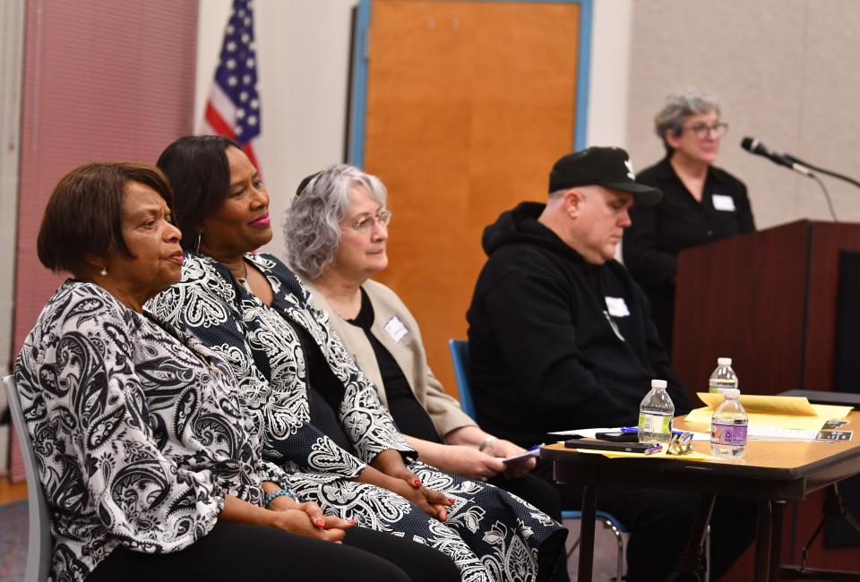 "Racial Healing: the Heart of Racial Equality," a community engagement event, was hosted by the Harry T. and Harriet V. Moore Cultural Complex board of directors and the NAACP North Brevard Branch and featured a panel discussion at the Central Brevard Library on Tuesday evening. Speakers on the panel were the Rev. Rosalie Norman-McNaney, Cresenda Jones, counselor and life coach, Rabbi Pat Hickman and Pastor Ken Hitte with the Discover Life Church. Moderating the event was Maynette Smith.