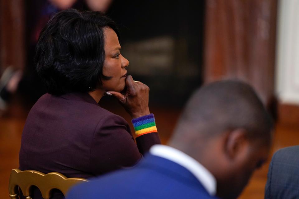 Rep. Val Demings, D-Fla., at a White House Pride Month event in Washington, D.C., on June 25, 2021.