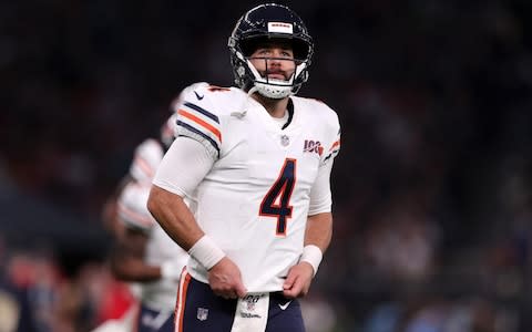 Chase Daniel of Chicago Bears looks on during the game between Chicago Bears and Oakland Raiders at Tottenham Hotspur Stadium on October 06, 2019 in London, England - Credit: Getty Images