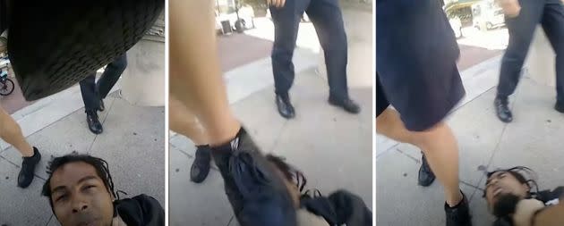 Police body camera footage shows Indianapolis Metropolitan Police Sgt. Eric Huxley walking up to Jermaine Vaughn and stomping on his head during a Sept. 24 arrest. (Photo: Indianapolis Metropolitan Police Department)