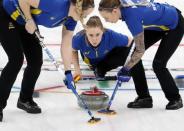 Curling - Pyeongchang 2018 Winter Olympics - Women's Final - Sweden v South Korea - Gangneung Curling Center - Gangneung, South Korea - February 25, 2018 - Sara McManus of Sweden competes. REUTERS/Cathal McNaughton