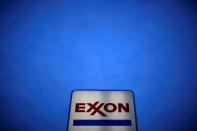 FILE PHOTO: An Exxon sign is seen at a gas station in the Chicago suburb of Norridge