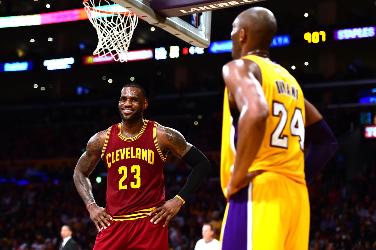 Kobe Bryant decided to weigh in on the Michael Jordan vs. LeBron James debate after James reached his eighth-straight NBA Finals on Sunday night. (Getty Images)