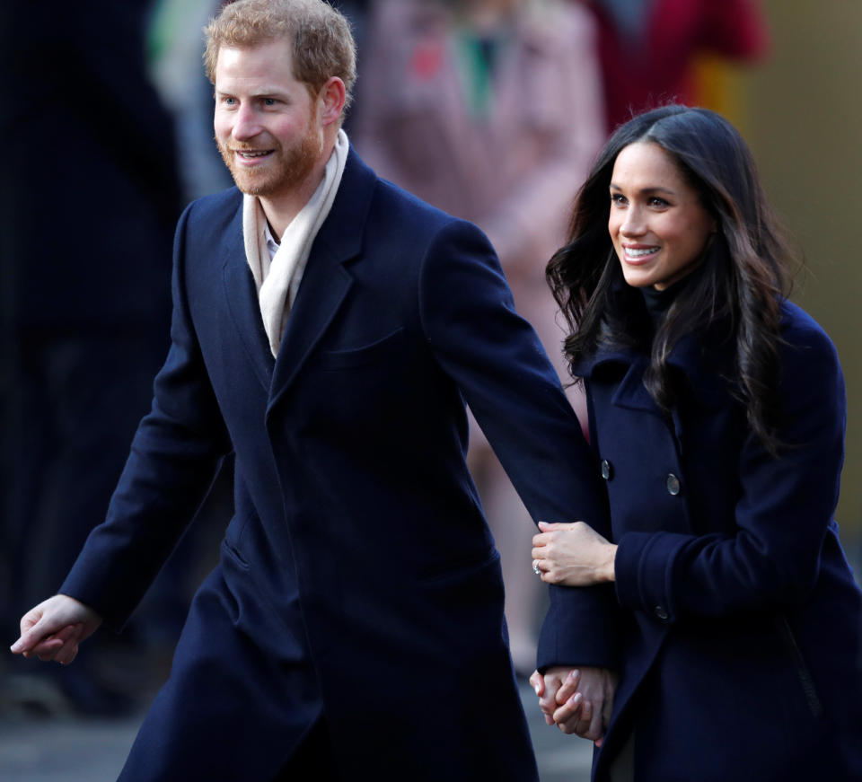 Prince Harry and his then-fiancee Meghan Markle arrive at an event in Nottingham on Dec. 1, 2017. (Photo: Eddie Keogh / Reuters)