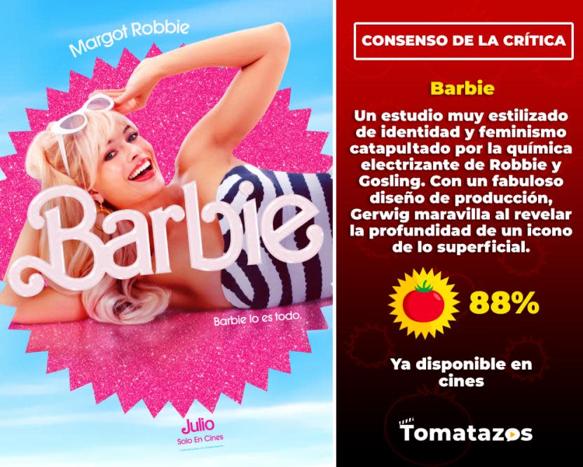 Consenso de la crítica de Barbie. (Crédito: Tomatazos)