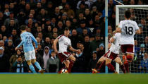 Soccer Football - FA Cup Third Round - Manchester City vs Burnley - Etihad Stadium, Manchester, Britain - January 6, 2018 Manchester City's Bernardo Silva scores their fourth goal Action Images via Reuters/Jason Cairnduff