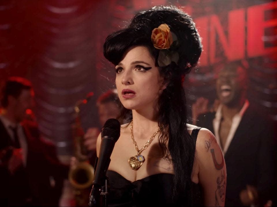 Marisa Abela as Amy Winehouse in "Back to Black."