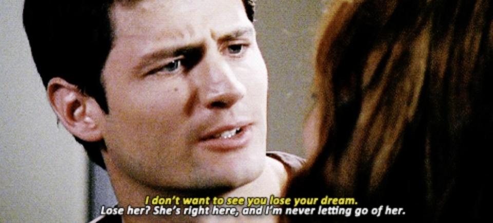 Haley says she doesn't want Nathan to lose his dream, but he says his dream is her