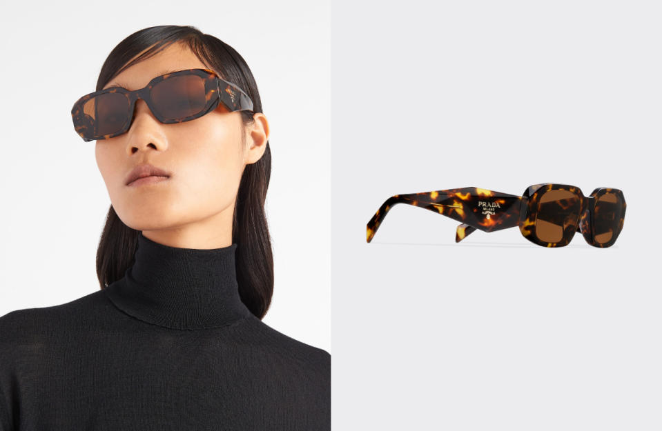 圓型臉精品墨鏡推薦：Prada Symbole 太陽眼鏡，NT$ 16,000！圖片來源：Prada