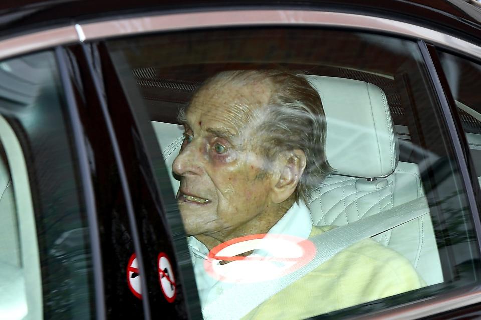 Prince Philip leaves King Edward VII's Hospital on March 16, 2021 in London.