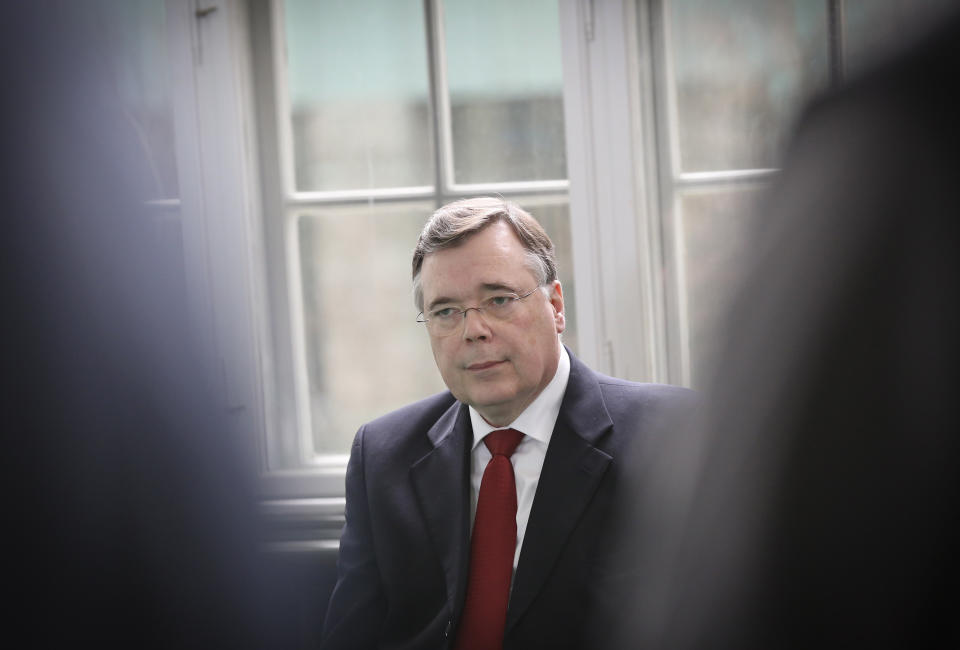 Geir Haarde, Iceland's former prime minister, awaits a verdict in a Reykjavik court in 2012 for his role in the island's financial crisis. (Photo: Bloomberg via Getty Images)