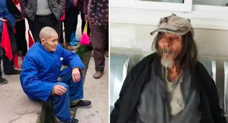 Zhou Kanglou was found with a beard and long hair 11 years after his family believed they cremated him. Source: The Paper/ Weibo