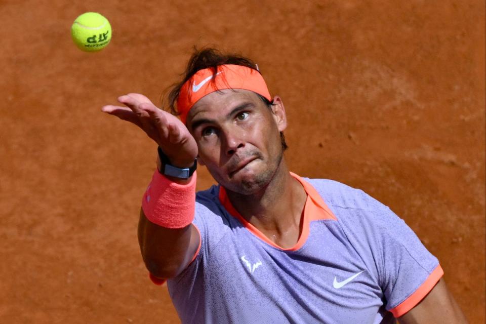 Rafael Nadal is in action in Rome  (AFP via Getty Images)
