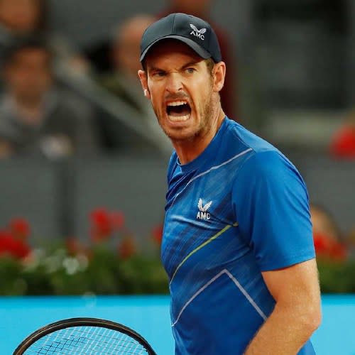 Andy Murray celebrates win at Madrid Masters