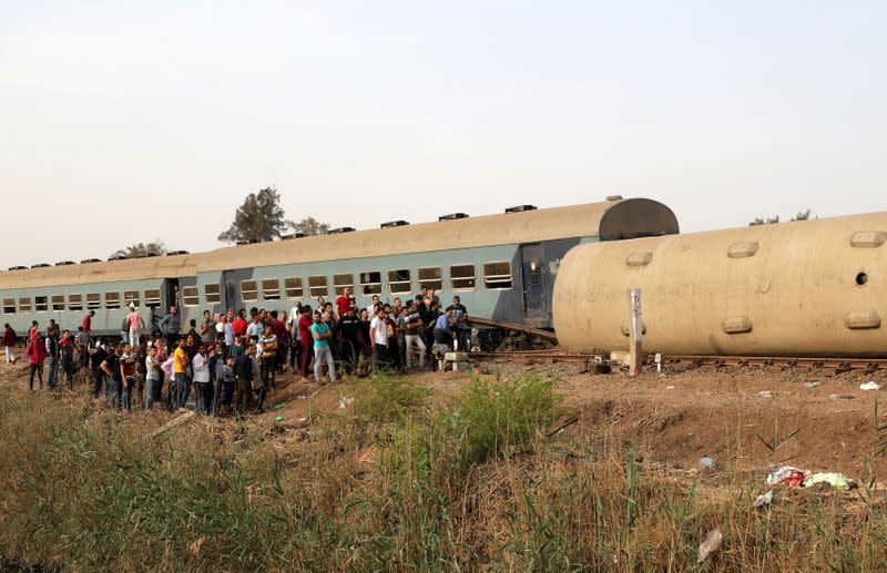 Train derails in Egypt in Qalioubia province, north of Cairo