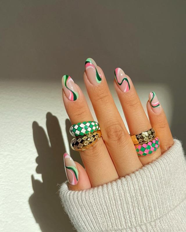 green almond nails