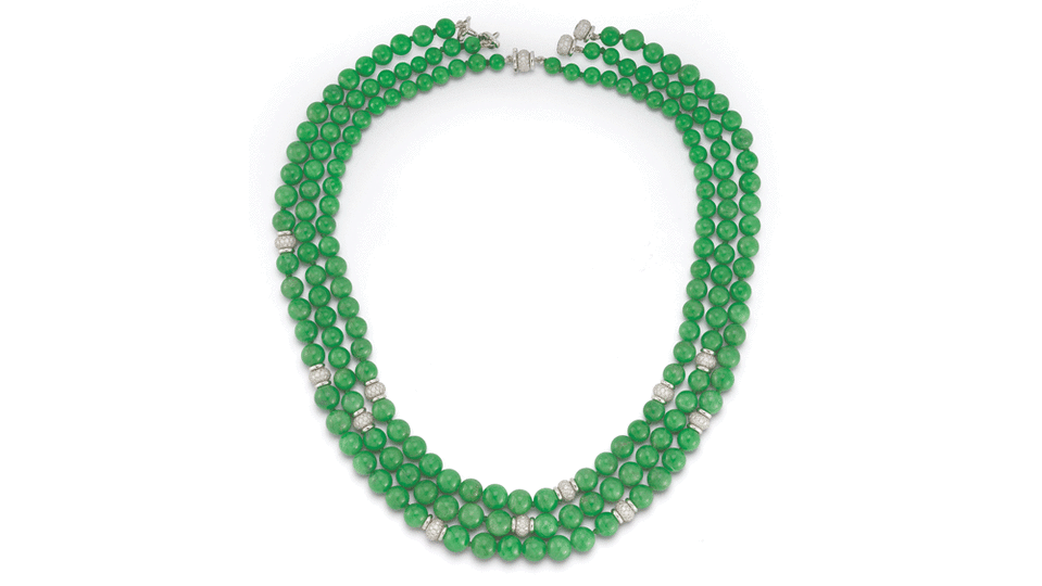 Seaman Schepps Unique Set of Jadeite and Diamond Nesting Necklaces - Credit: Seaman Schepps