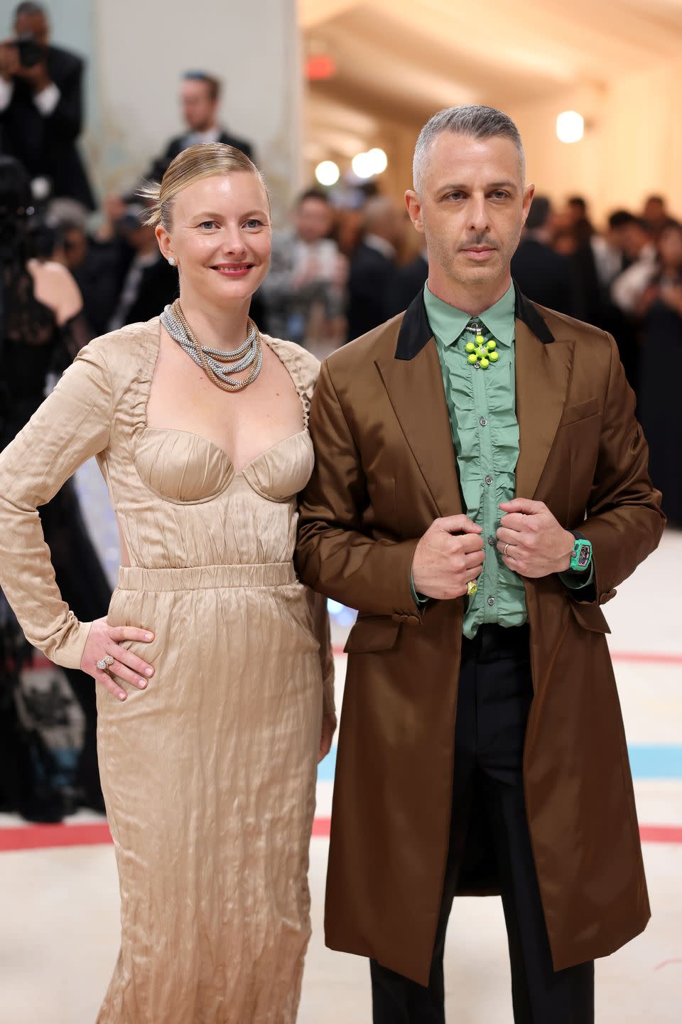 new york, new york may 01 l r emma wall and jeremy strong attend the 2023 met gala celebrating 