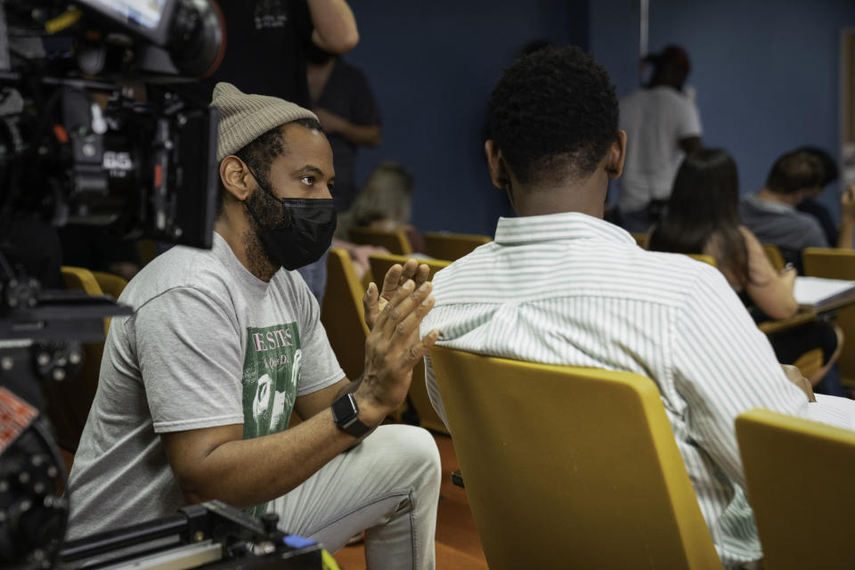 Carey Williams on the set of “Emergency” - Credit: Quantrell Colbert/ Amazon Studios