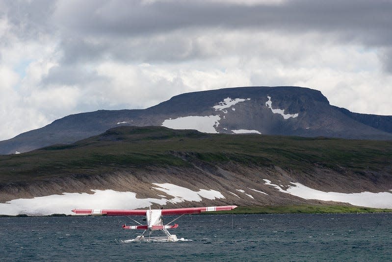 Air taxis land in the water during the summer and on skis in the winter at Katmai National Park and Preserve.