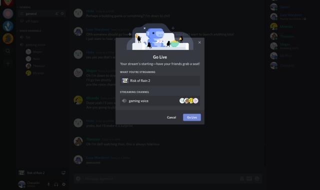 Discord's 'Go Live' lets gamers stream to up to 10 people