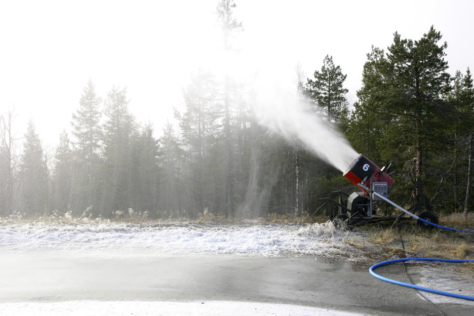 Snowmaking device. (Photo by: MyLoupe/Universal Images Group via Getty Images)